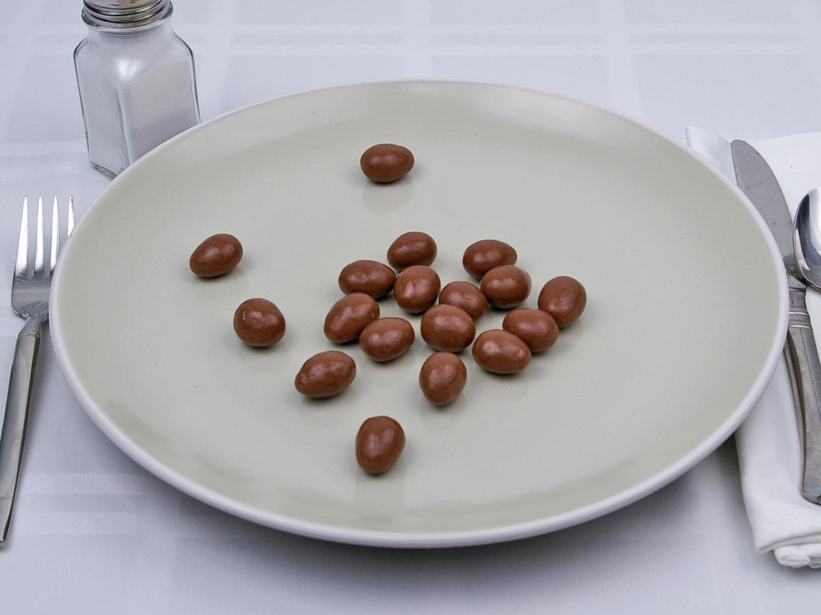 Calories in 18 piece(s) of Milk Chocolate Covered Almonds