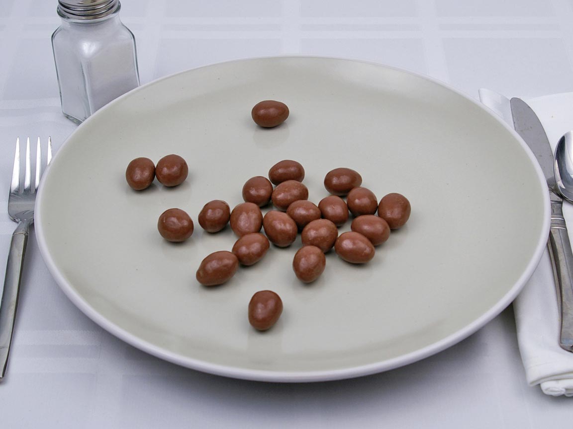 Calories in 22 piece(s) of Milk Chocolate Covered Almonds