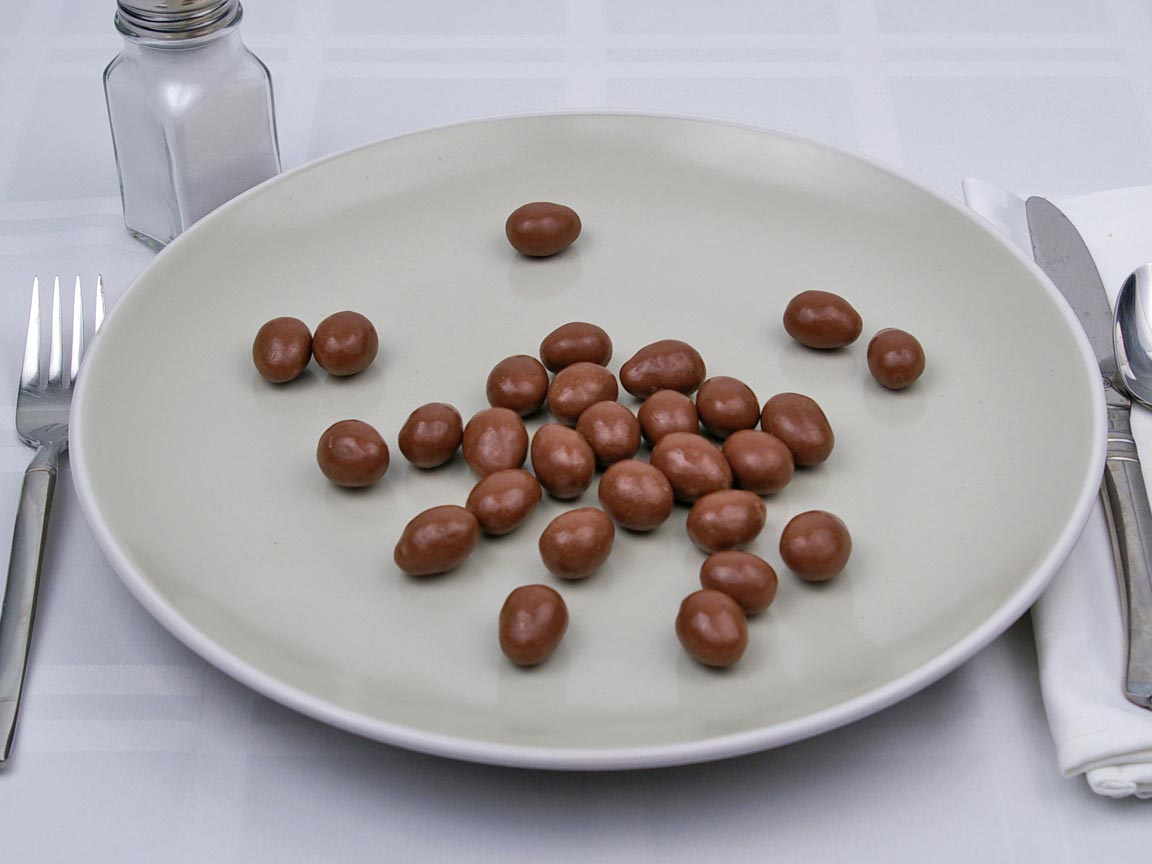 Calories in 28 piece(s) of Milk Chocolate Covered Almonds