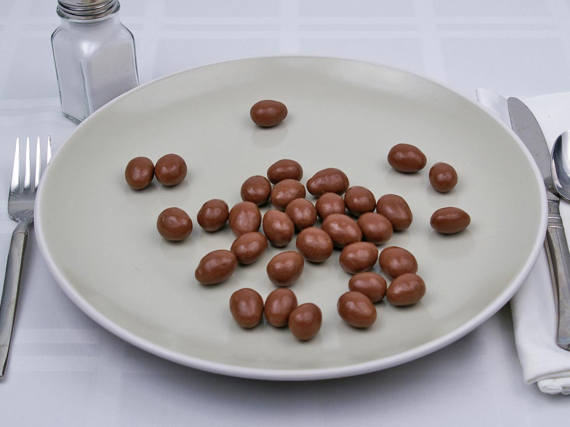 Calories in 32 piece(s) of Milk Chocolate Covered Almonds