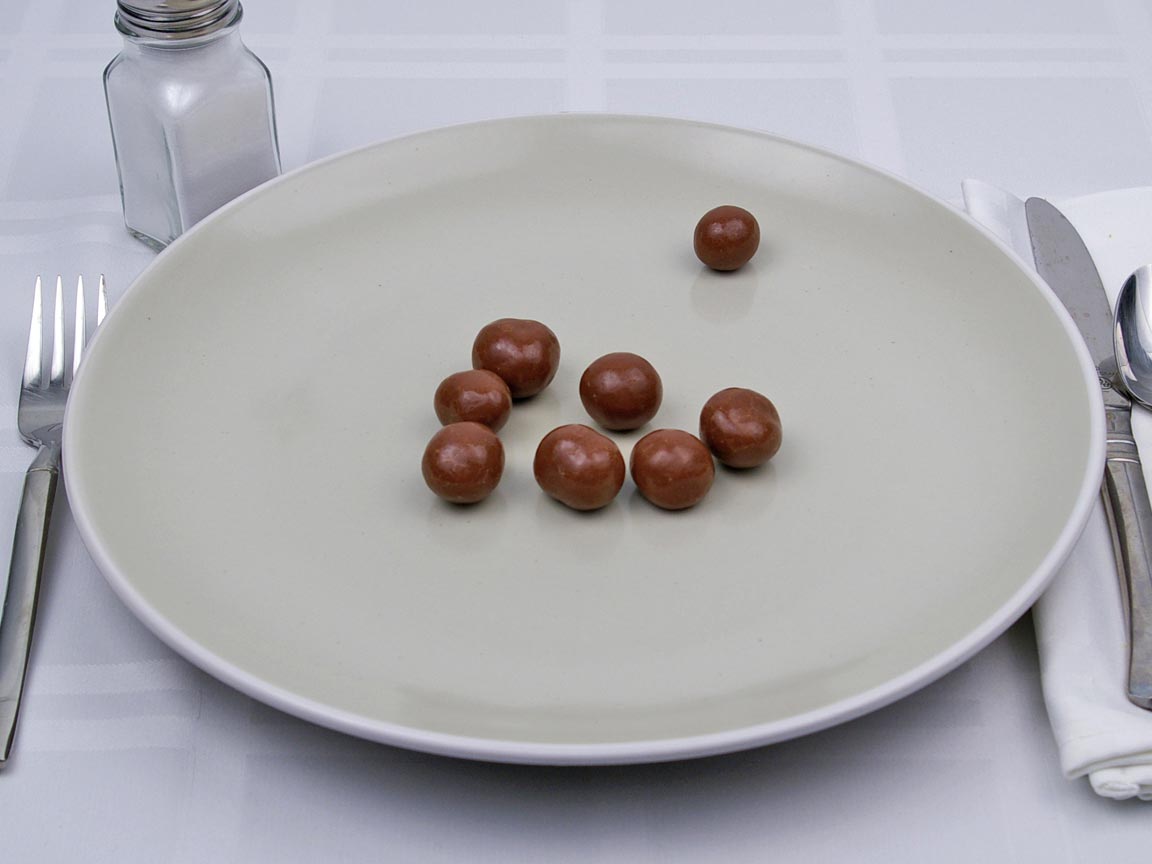 Calories in 8 piece(s) of Milk Chocolate Covered Macadamia Nuts