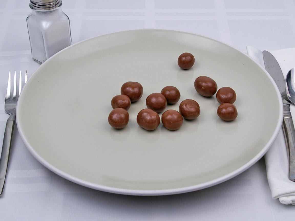 Calories in 12 piece(s) of Milk Chocolate Covered Macadamia Nuts