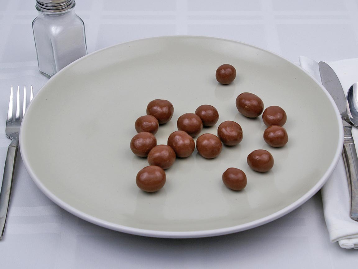 Calories in 16 piece(s) of Milk Chocolate Covered Macadamia Nuts