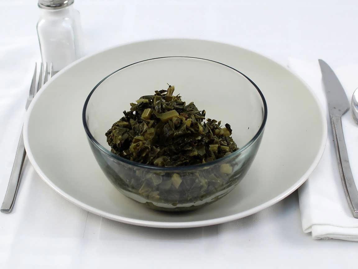Calories in 1.5 cup(s) of Collard Greens Canned