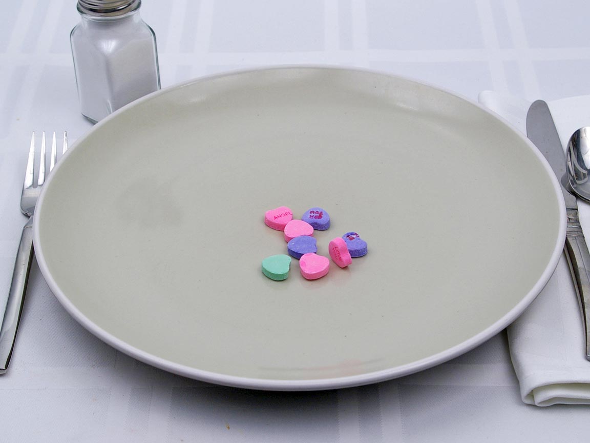 Calories in 8 piece(s) of Necco Sweethearts (conversation hearts)
