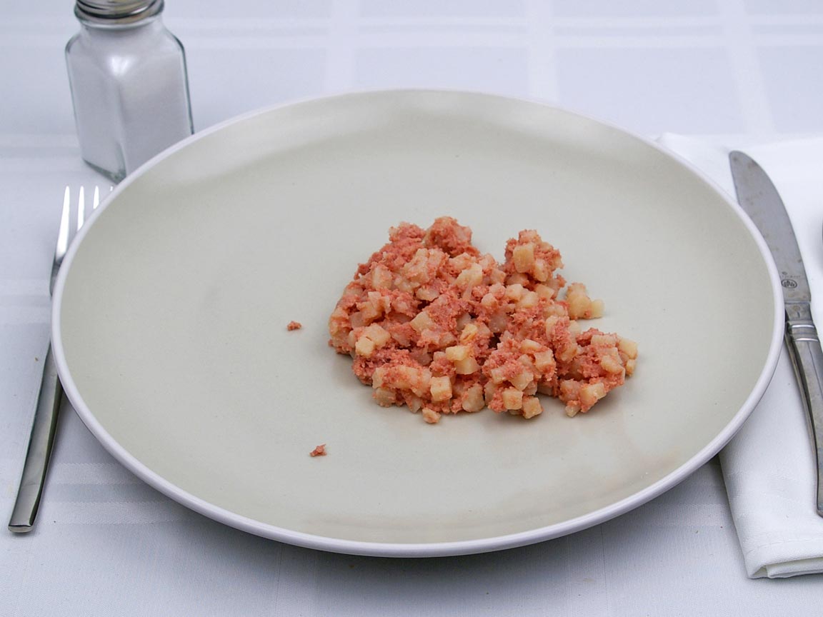 Calories in 0.5 cup(s) of Corned Beef Hash - Canned 