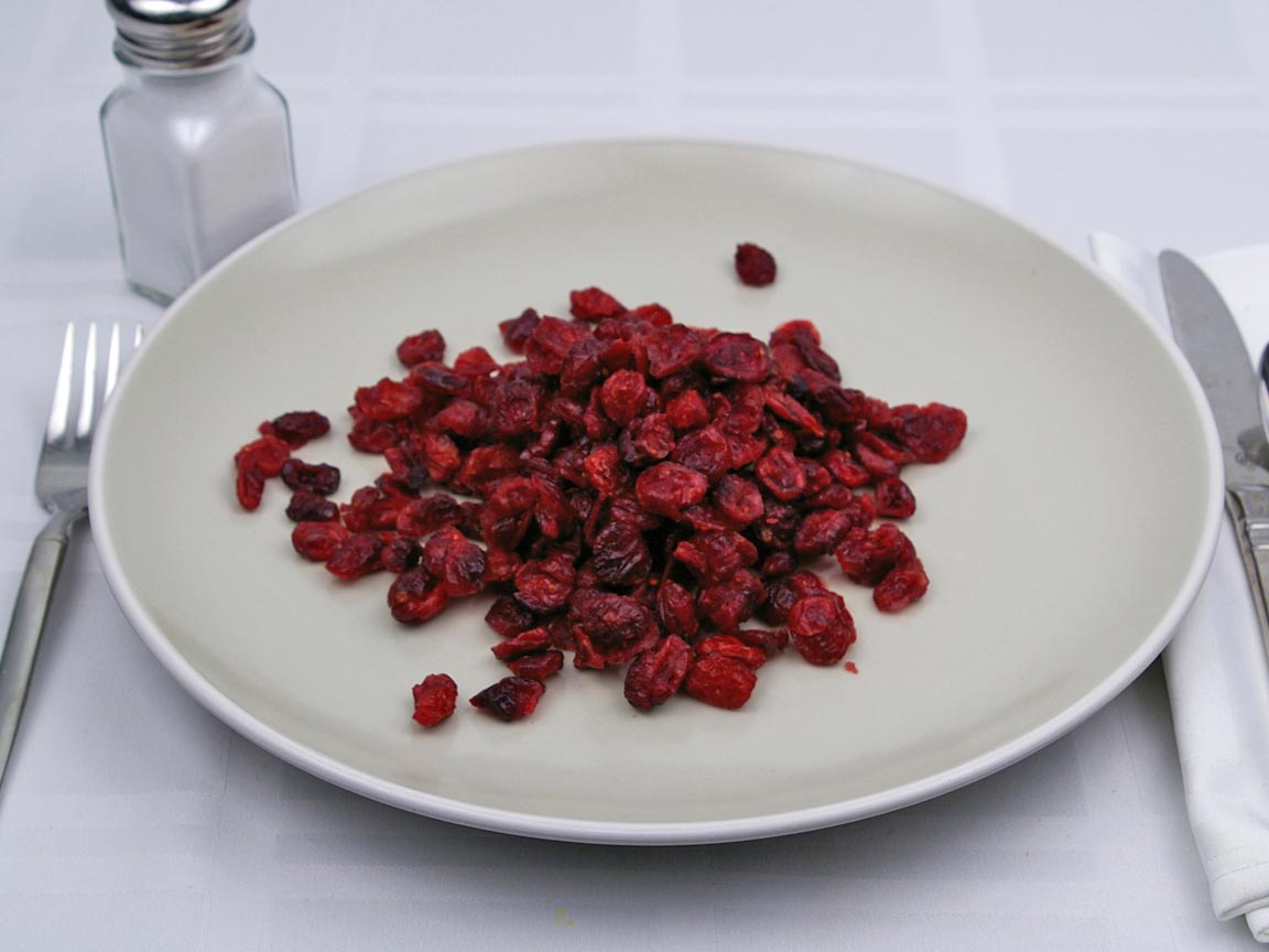 Calories in 1.5 cup(s) of Dried Cranberries