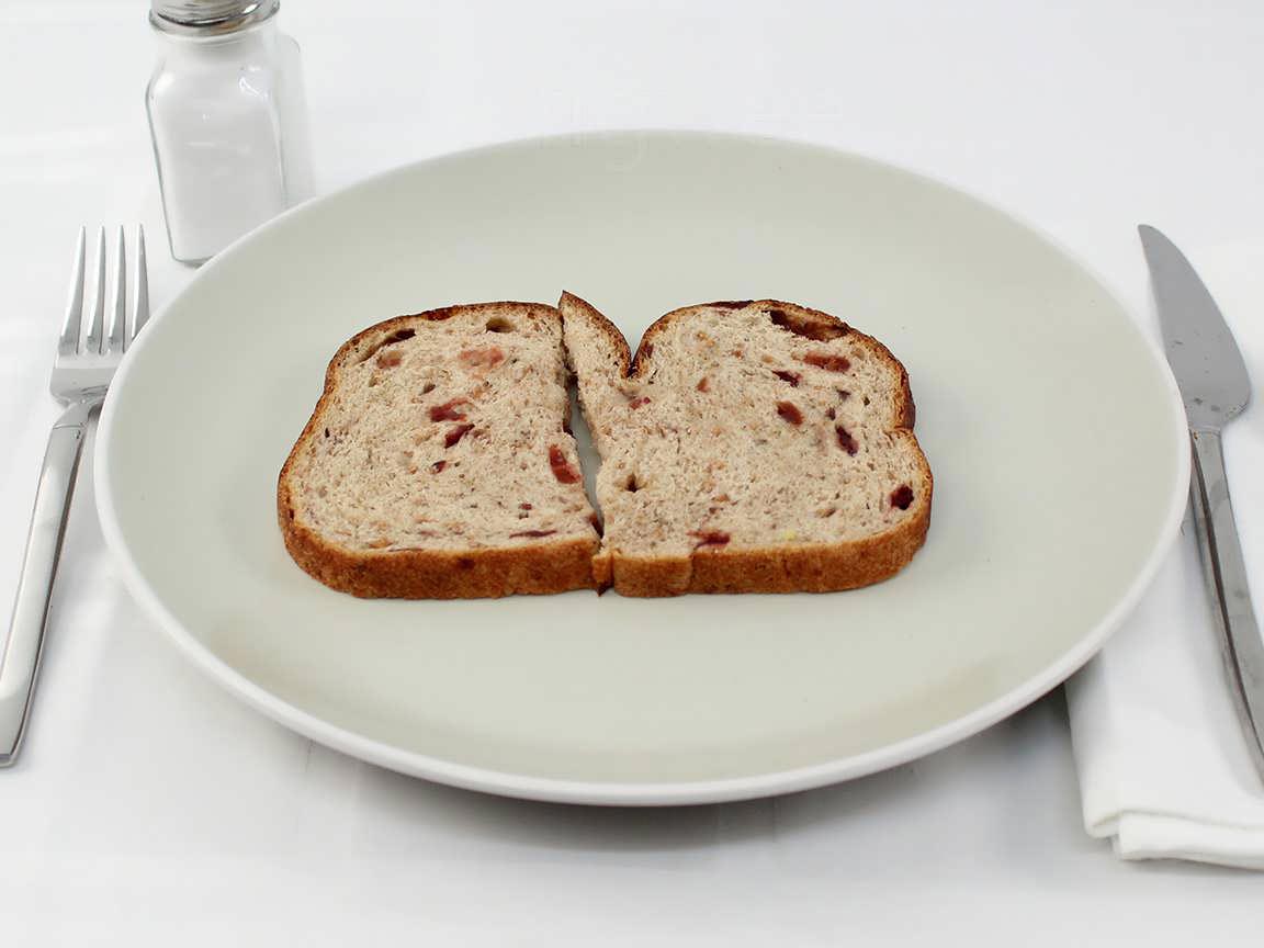 Calories in 1 piece(s) of Cranberry Whole Grain Miche Bread