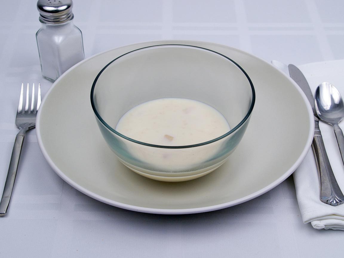 Calories in 0.5 cup(s) of Cream of Potato Soup - 2% Milk