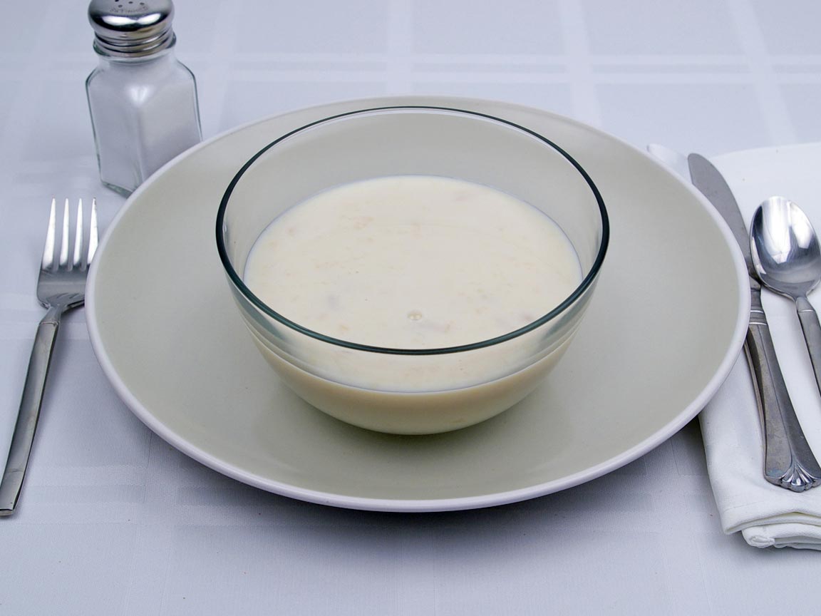 Calories in 1.5 cup(s) of Cream of Potato Soup - 2% Milk