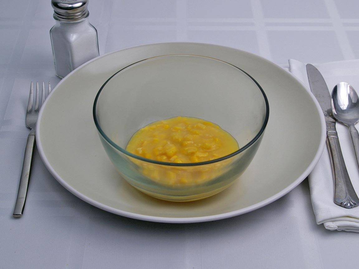 Calories in 0.5 cup(s) of Creamed Corn - Canned