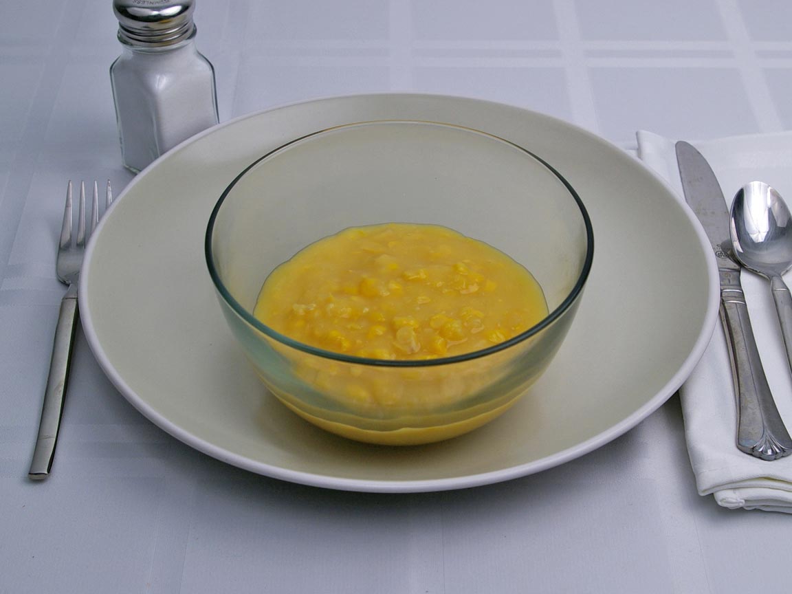 Calories in 1 cup(s) of Creamed Corn - Canned