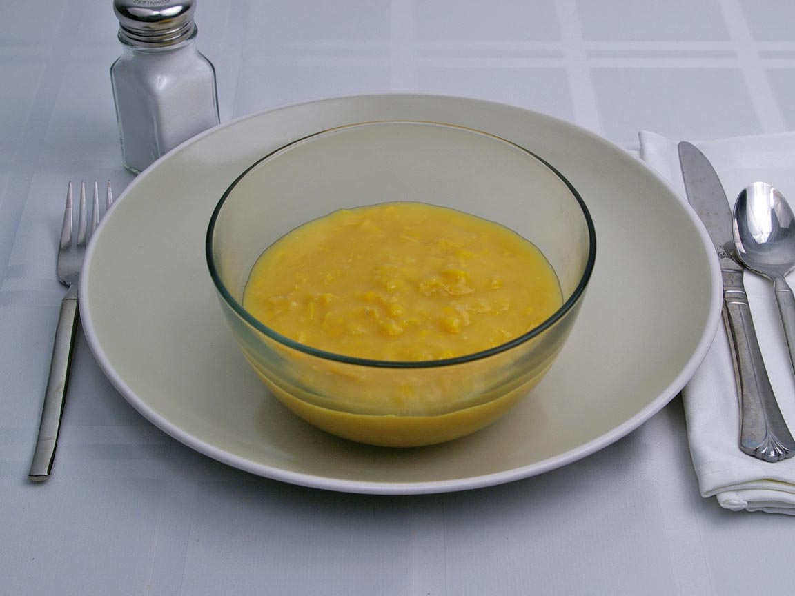 Calories in 1.5 cup(s) of Creamed Corn - Canned