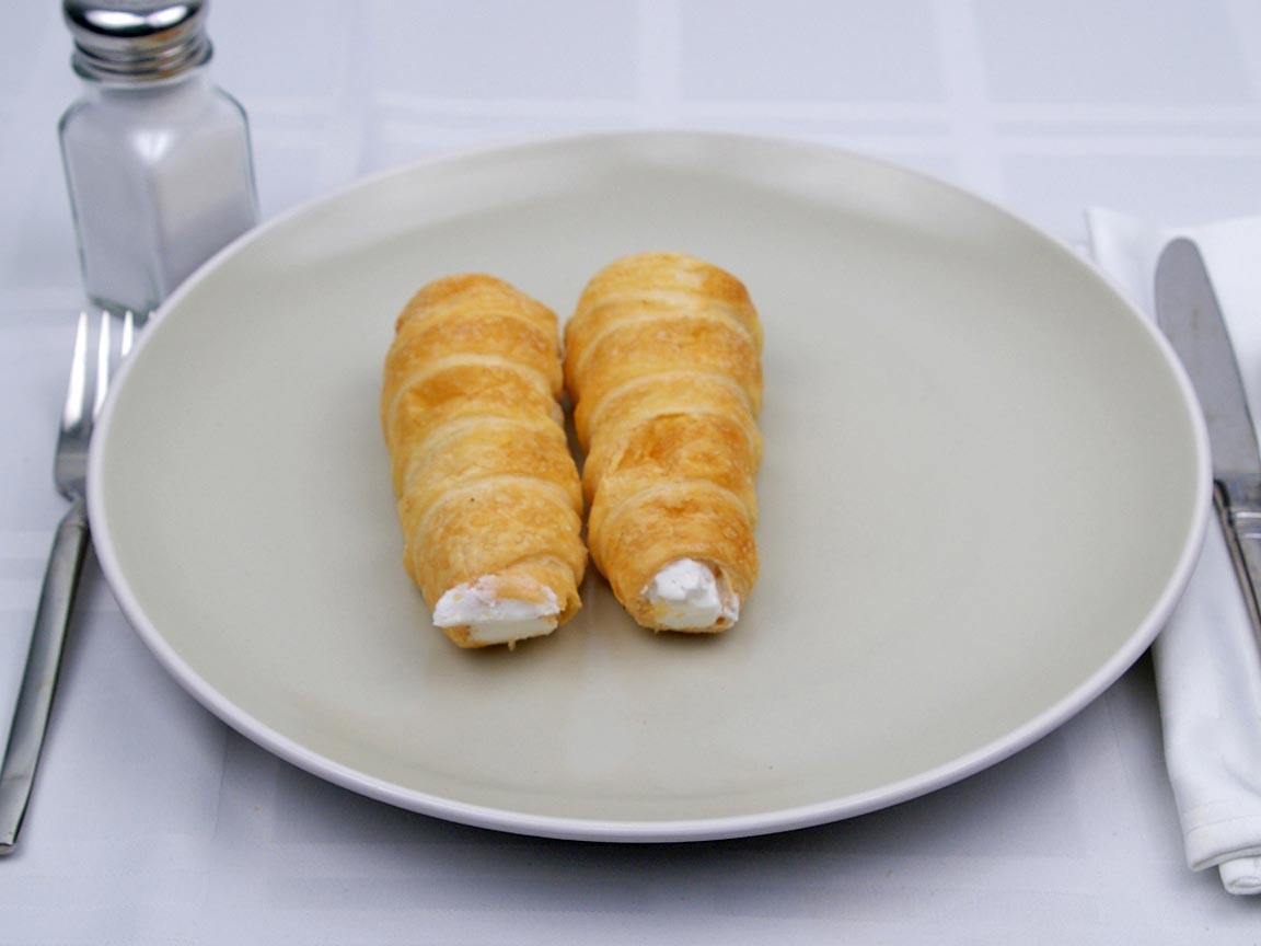 Calories in 2 pastry(s) of Cream Horns Pastry