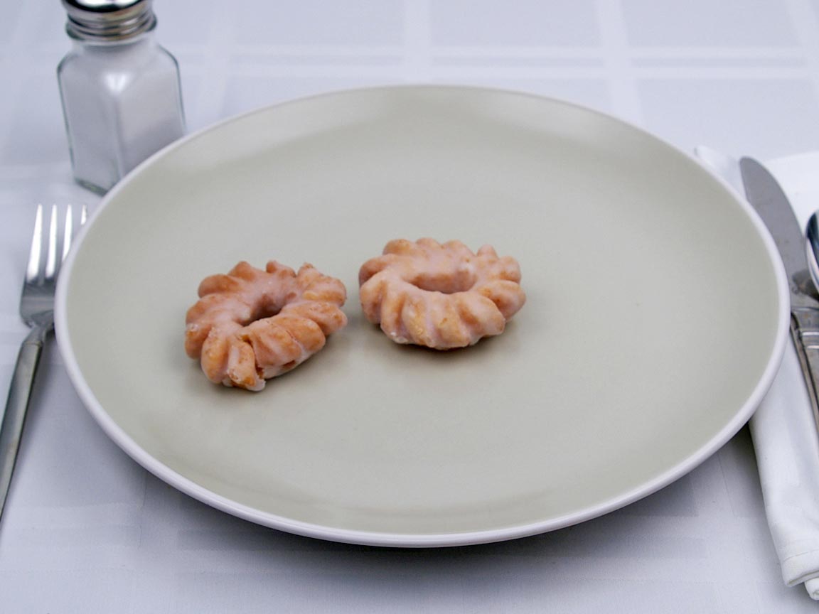 Calories in 2 mini(s) of Cruller Donut - Mini