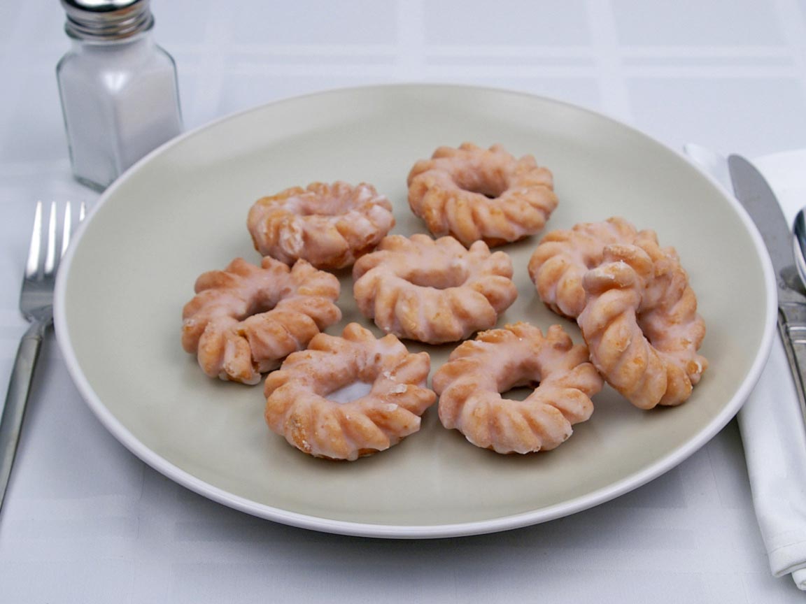 Calories in 8 mini(s) of Cruller Donut - Mini