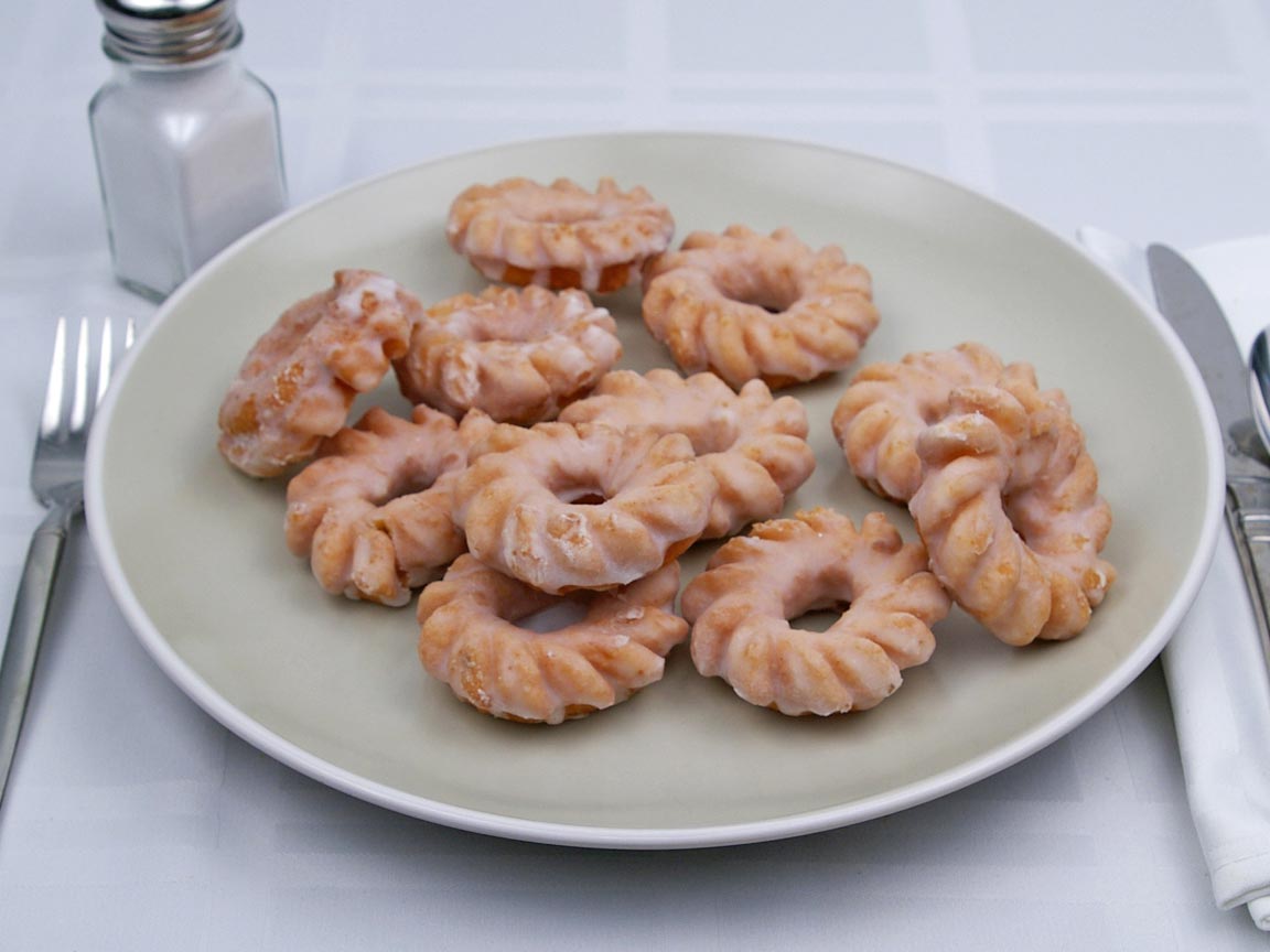Calories in 11 mini(s) of Cruller Donut - Mini
