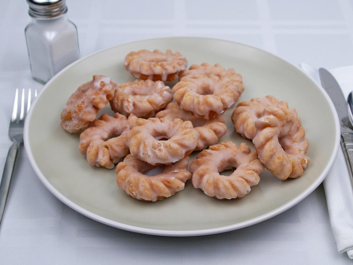 Calories in 12 mini(s) of Cruller Donut - Mini
