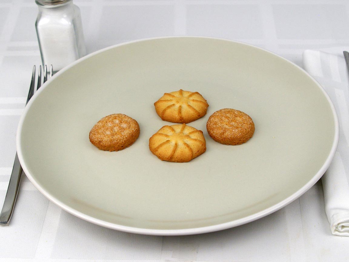 Calories in 4 cookie(s) of Danish Butter Cookies