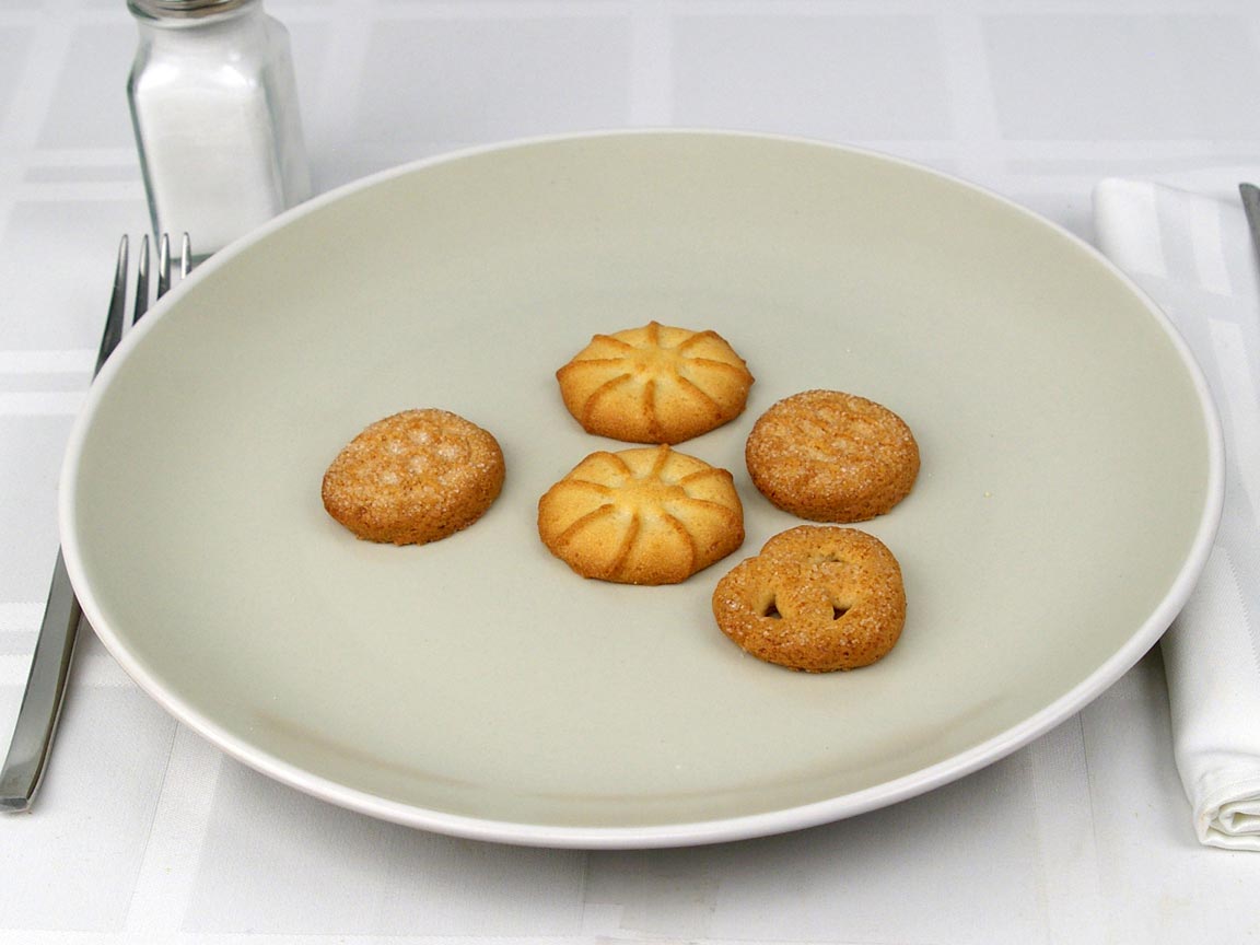 Calories in 5 cookie(s) of Danish Butter Cookies