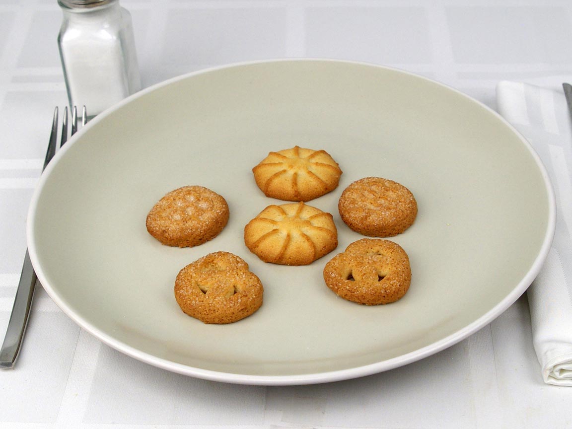 Calories in 6 cookie(s) of Danish Butter Cookies