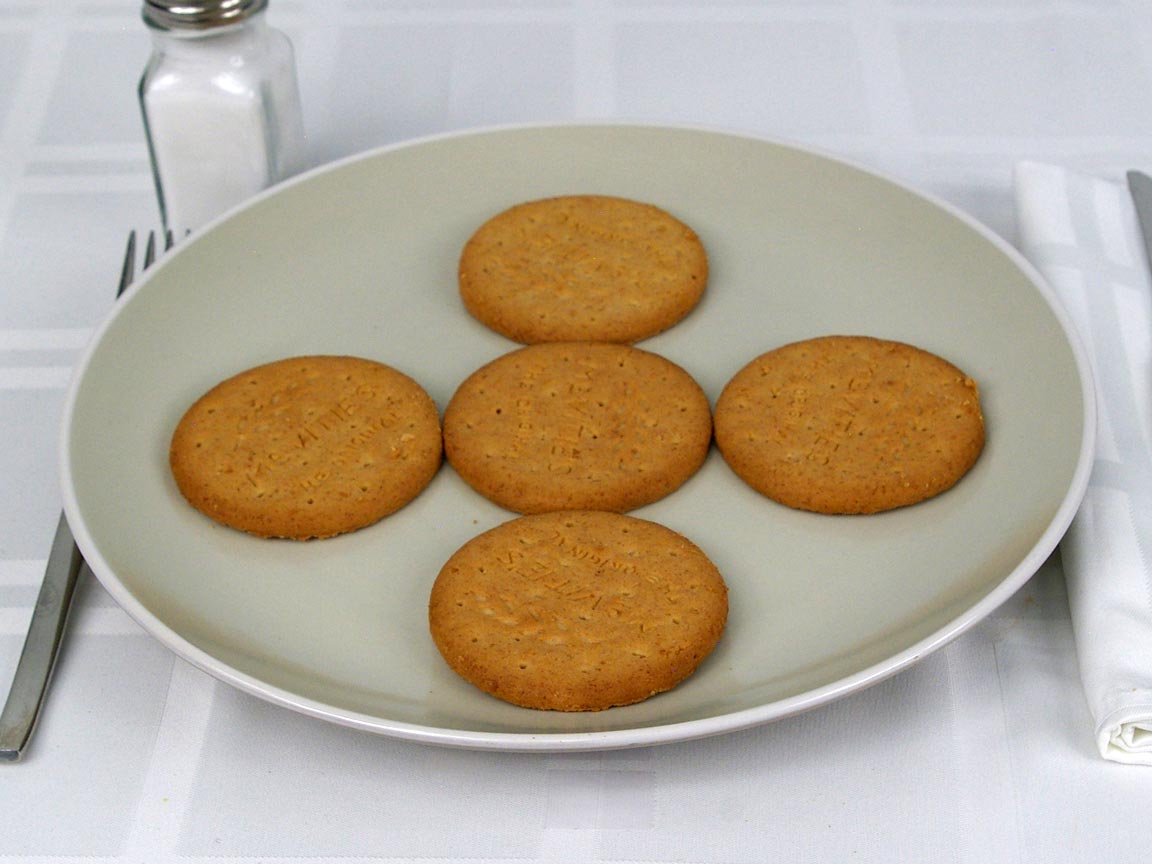 Calories in 5 ea(s) of Digestives Wheat Biscuit