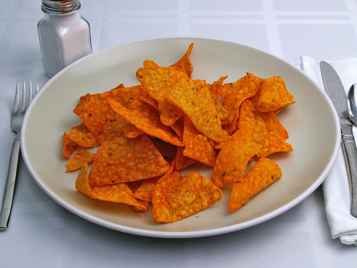 Calories in 70 grams of Doritos - Nacho Cheese