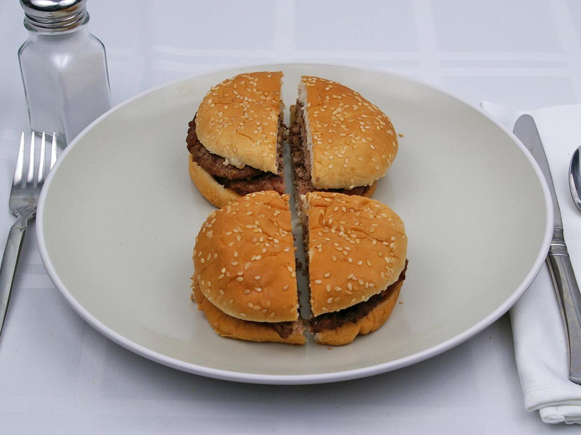 Calories in 2 burger(s) of Burger King - Double Hamburger
