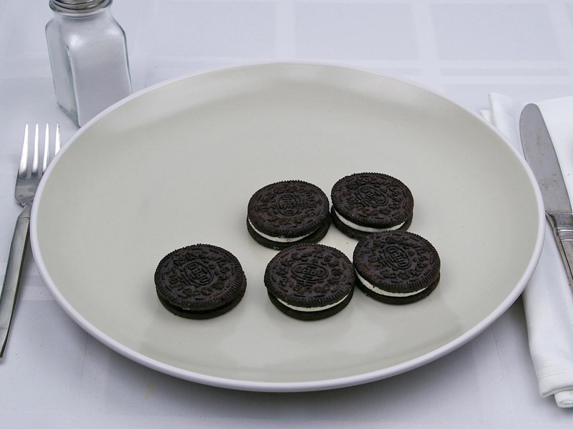 Calories in 5 cookie(s) of Oreo Cookie - Double Stuf