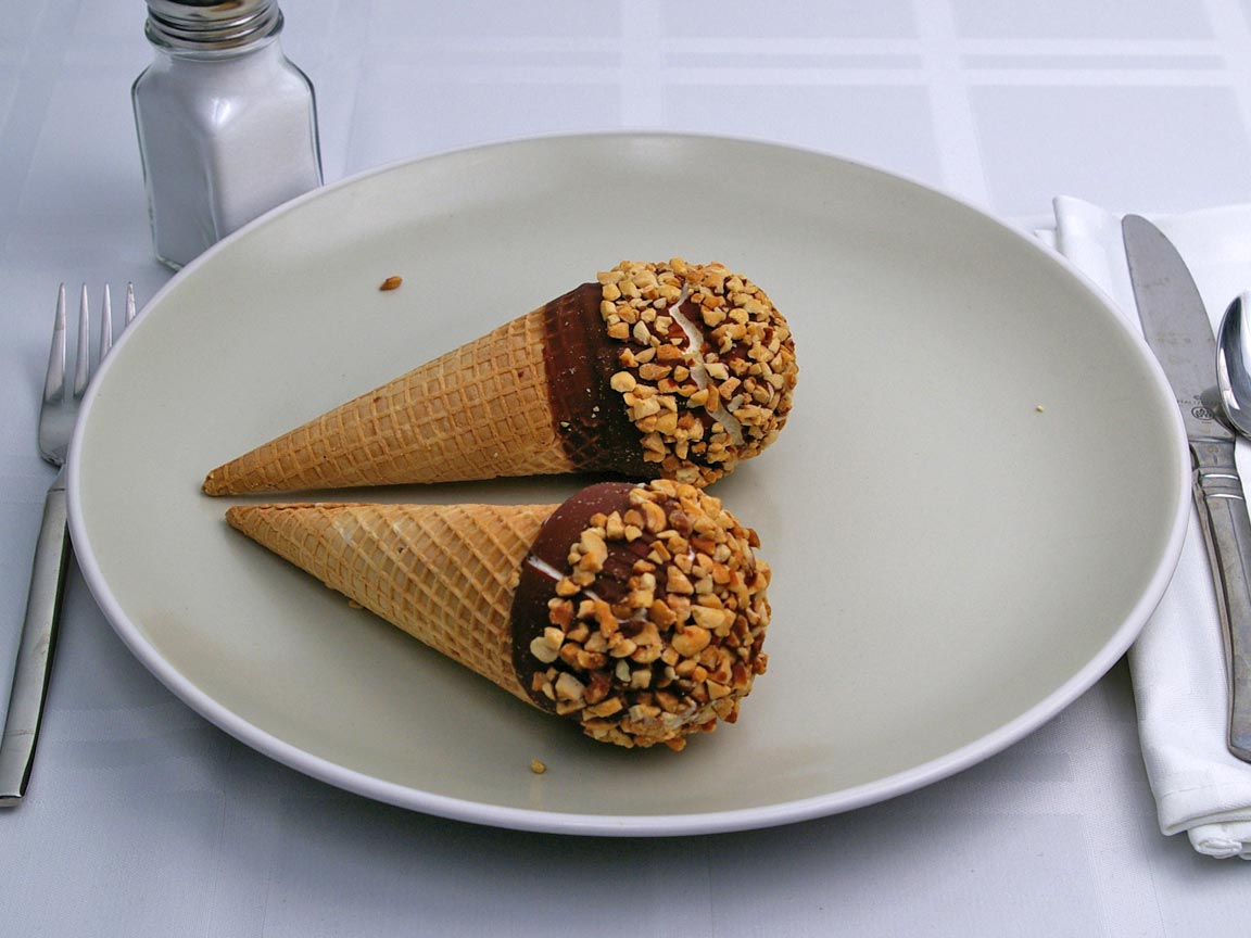 Calories in 2 drumstick(s) of Drumstick Ice Cream Cone - Vanilla