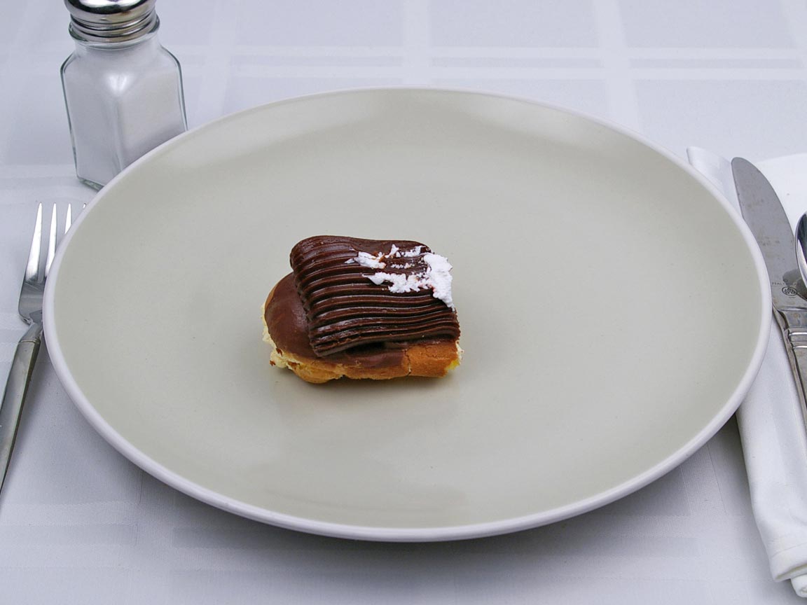 Calories in 0.5 piece(s) of Eclair - Custard Filled
