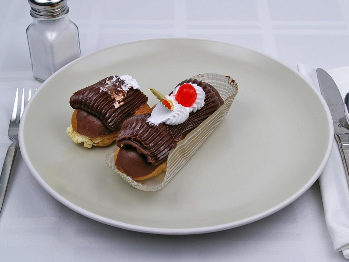 Calories in 1.5 piece(s) of Eclair - Custard Filled