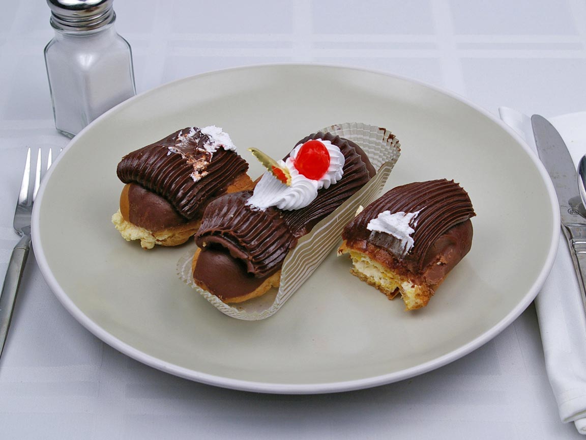 Calories in 2 piece(s) of Eclair - Custard Filled