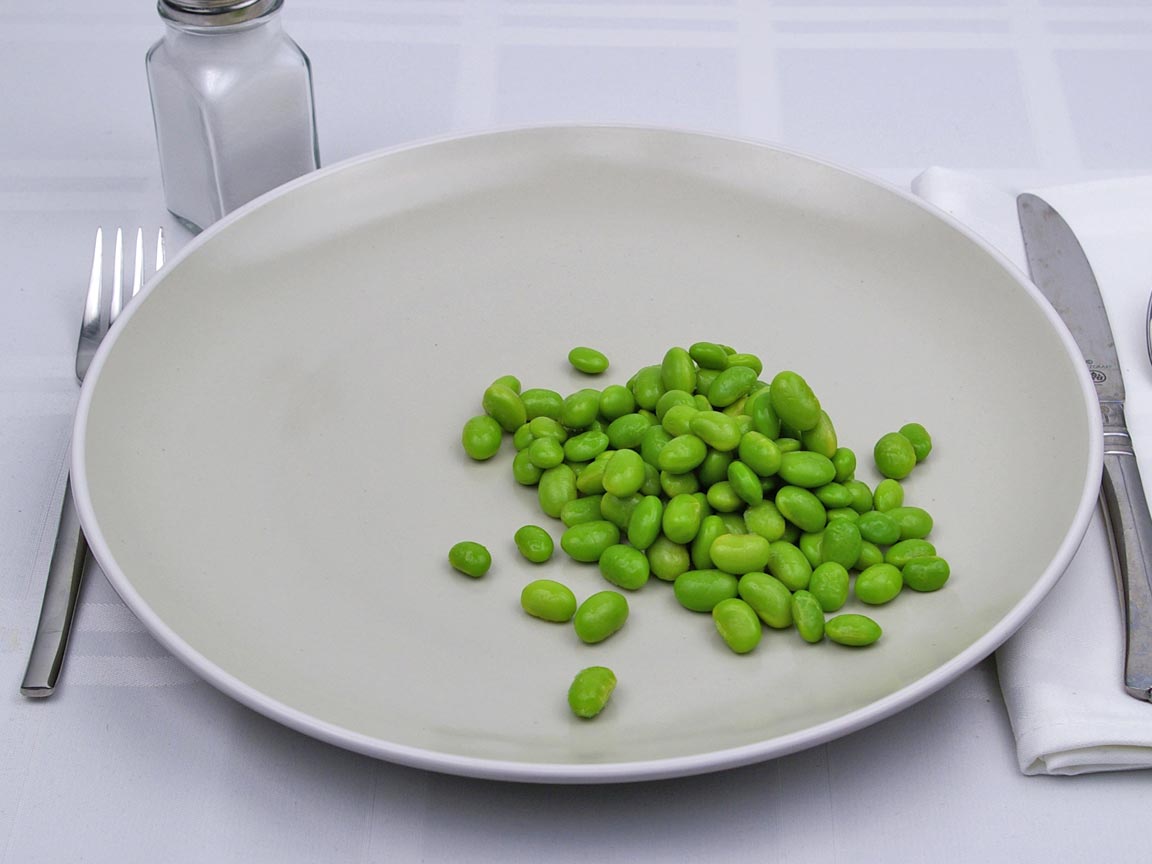 Calories in 0.5 cup of Edamame - Frozen