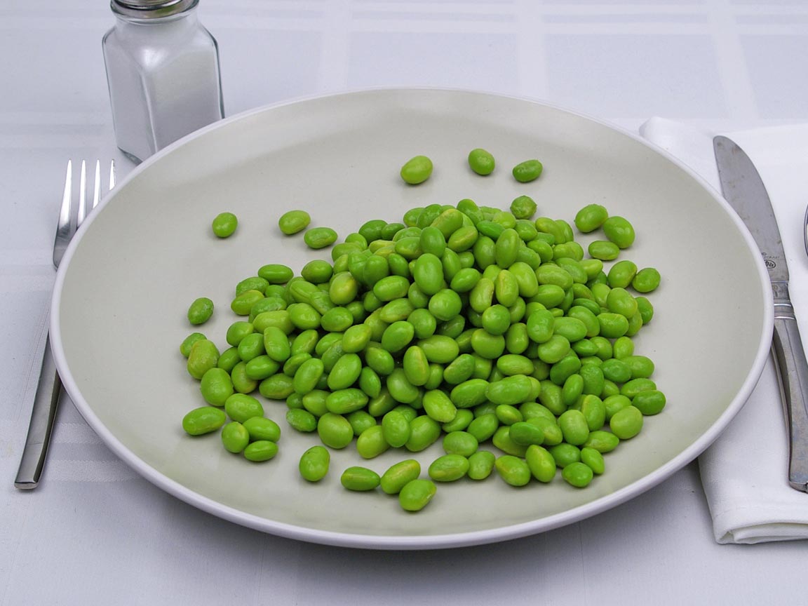 Calories in 1.5 cup of Edamame - Frozen