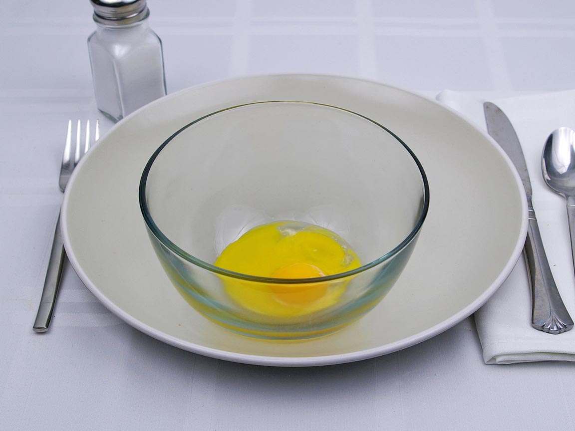 Calories in 2 egg(s) of Egg Yolk - Raw - Large