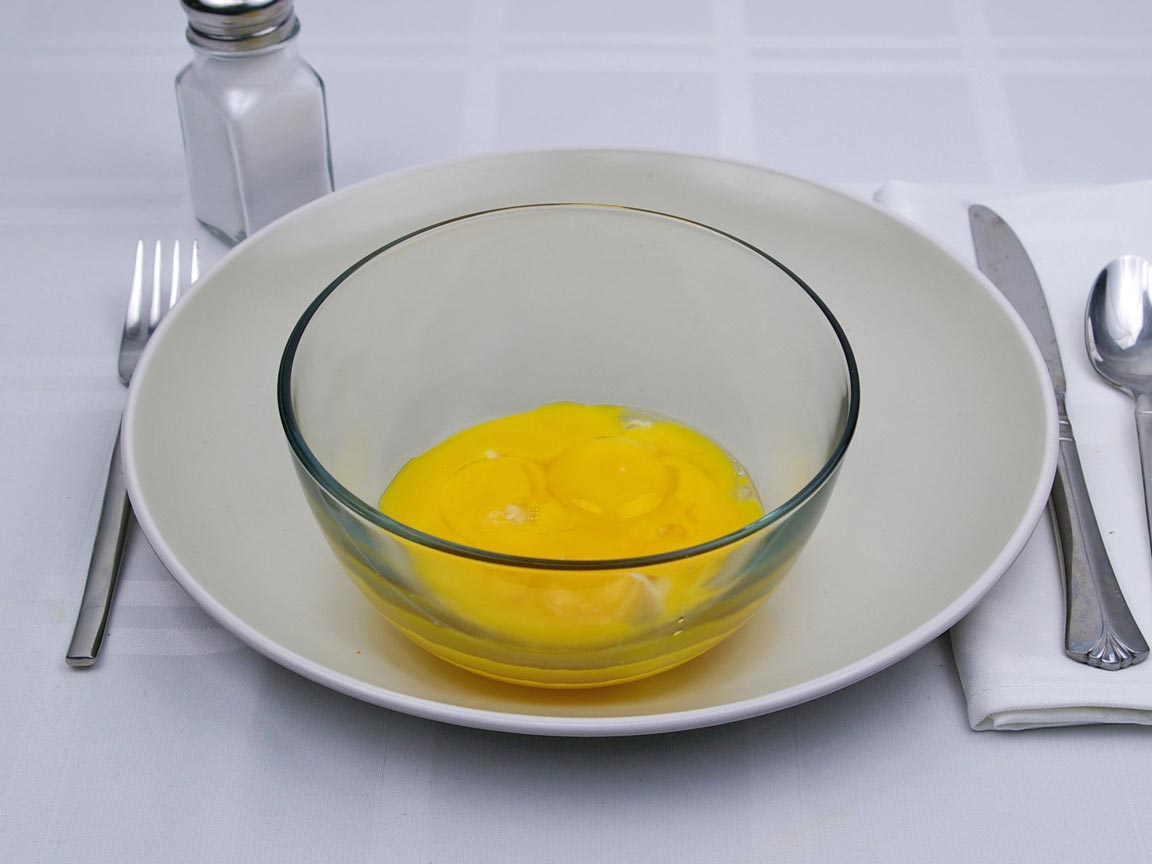 Calories in 6 egg(s) of Egg Yolk - Raw - Large