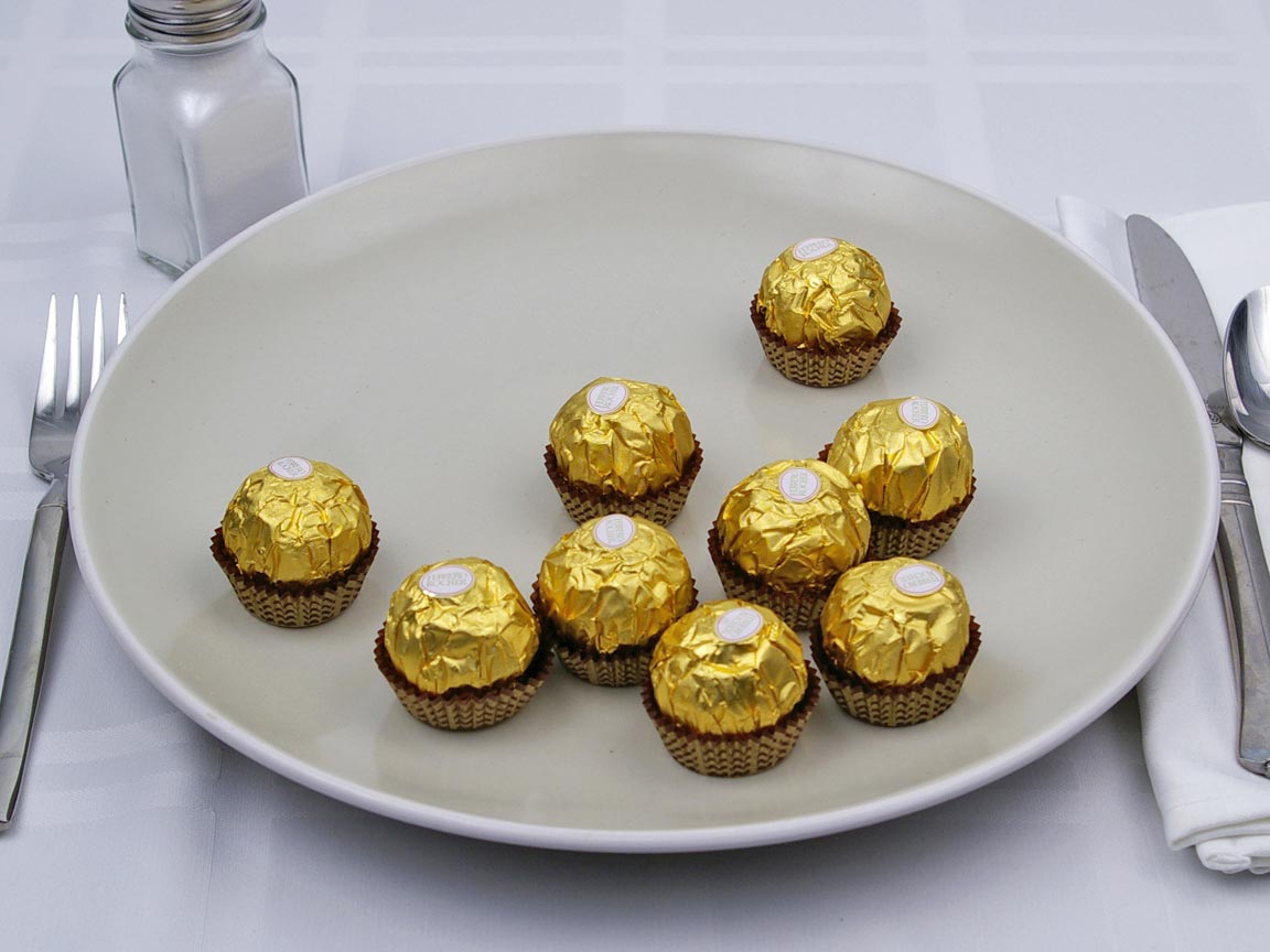 Calories in 9 piece(s) of Ferrero Rocher