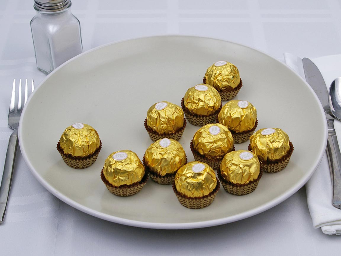 Calories in 11 piece(s) of Ferrero Rocher