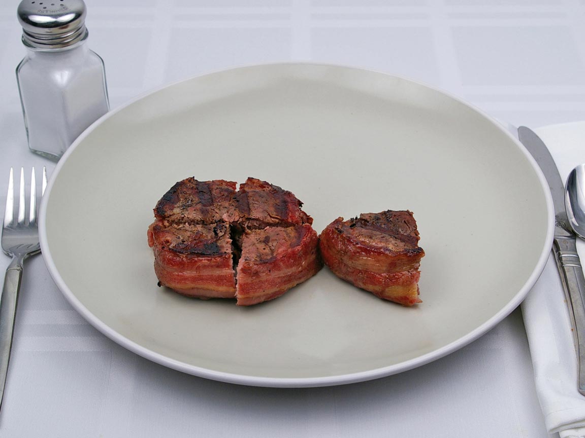 Calories in 1.25 steak(s) of Filet Mignon - Grilled