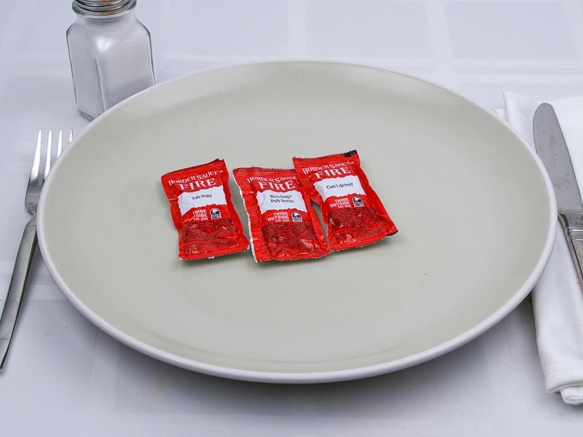 Calories in 3 packet(s) of Taco Bell - Fire Sauce