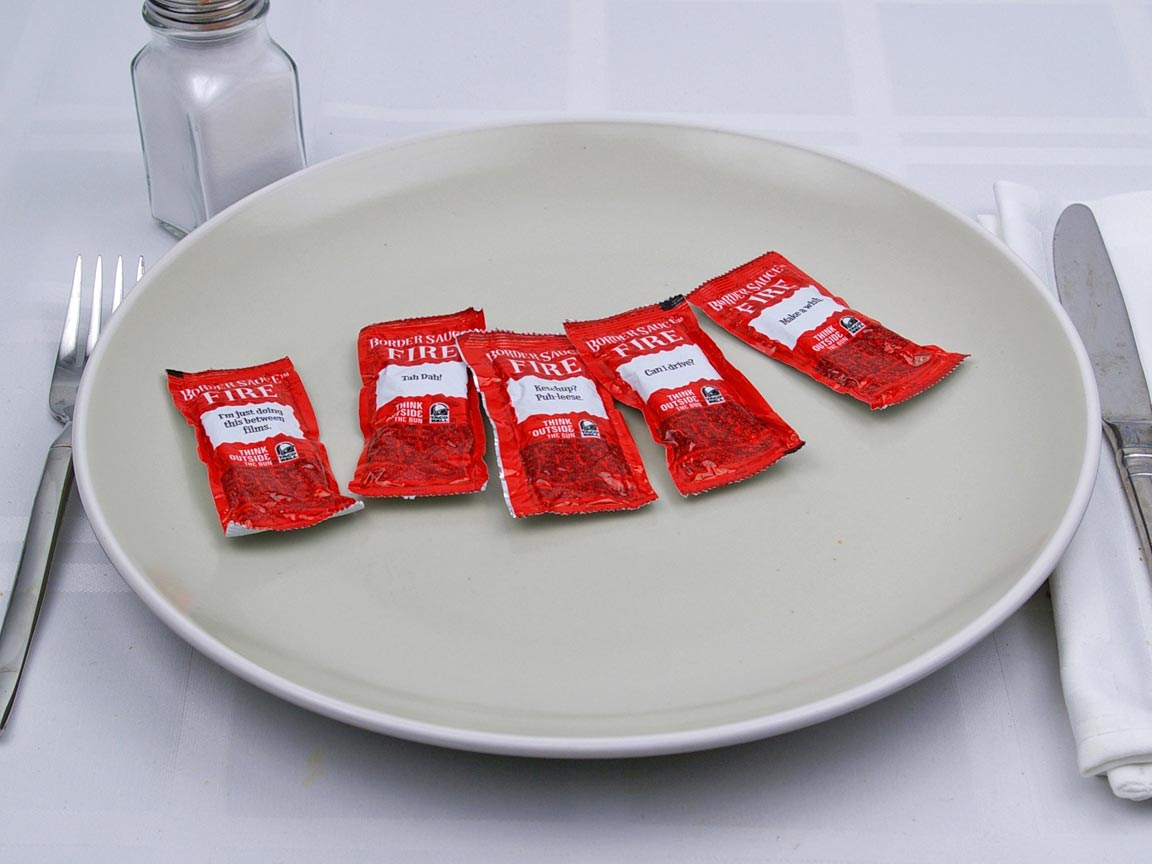 Calories in 5 packet(s) of Taco Bell - Fire Sauce
