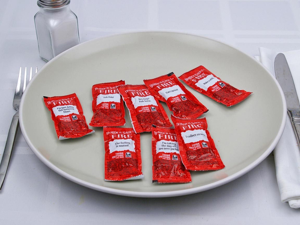 Calories in 8 packet(s) of Taco Bell - Fire Sauce