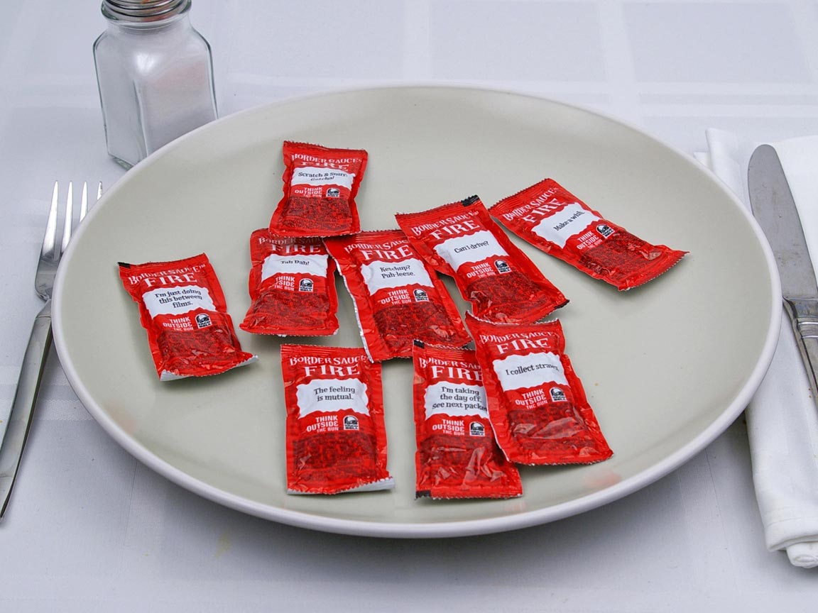 Calories in 9 packet(s) of Taco Bell - Fire Sauce