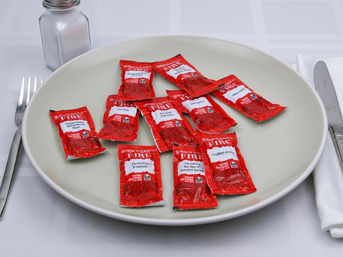 Calories in 10 packet(s) of Taco Bell - Fire Sauce