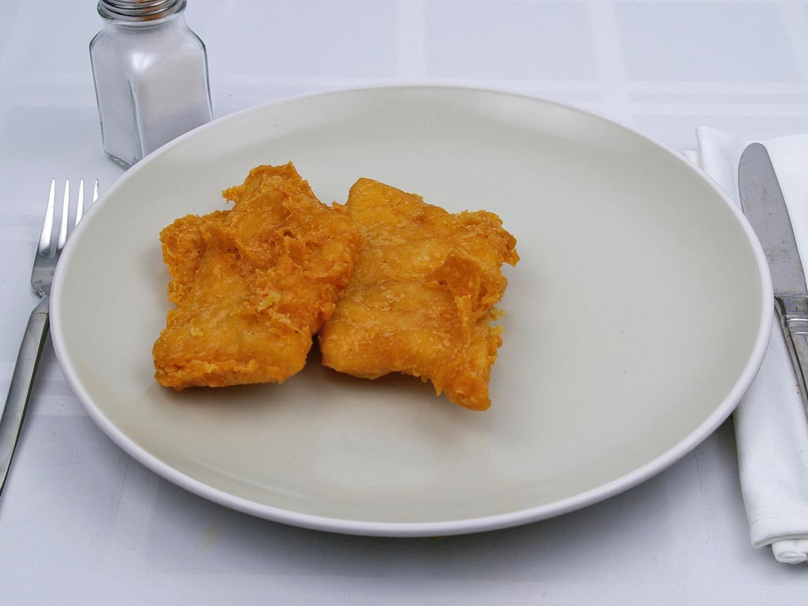 Calories in 2 fillet(s) of Fried Catfish -  Breaded 