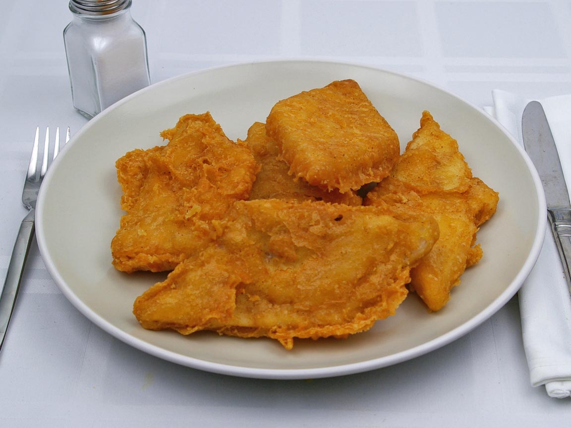 Calories in 5 fillet(s) of Fried Catfish -  Breaded 
