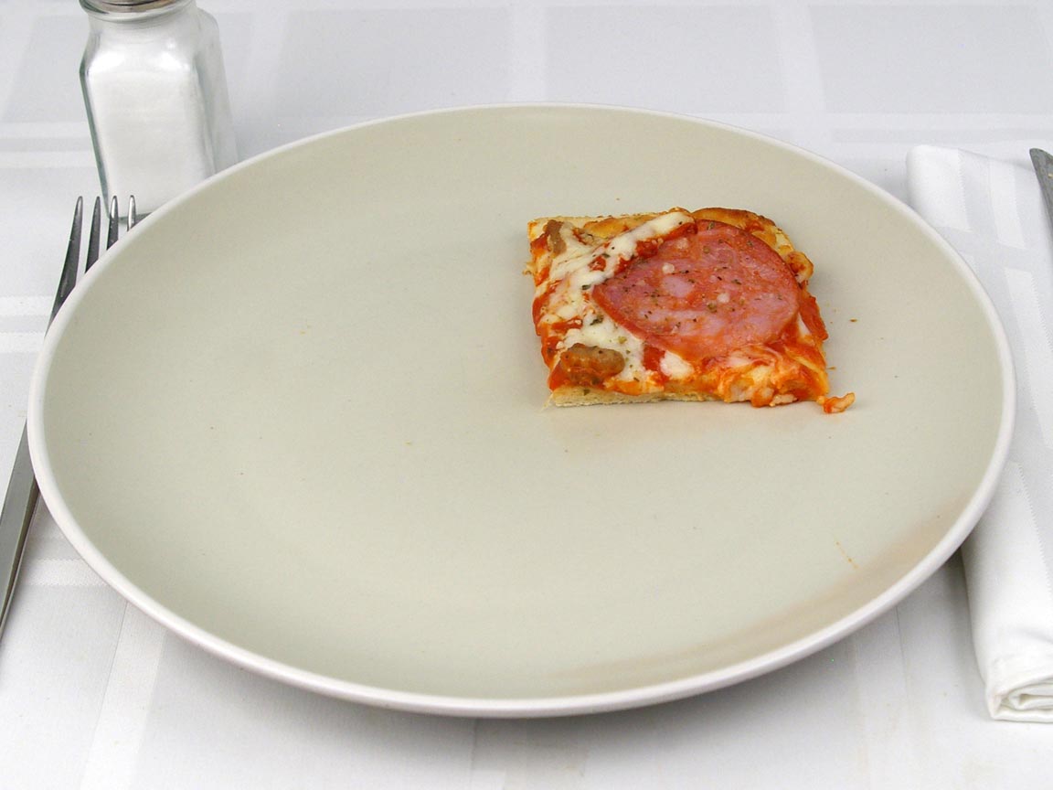 Calories in 1 piece(s) of Three Meat Sicilian Frozen Pizza - Flatbread Crust