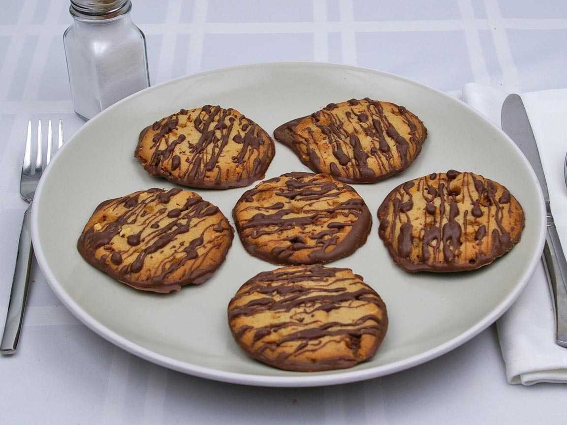 Calories in 6 cookie(s) of Almond Roca Florentine Cookie