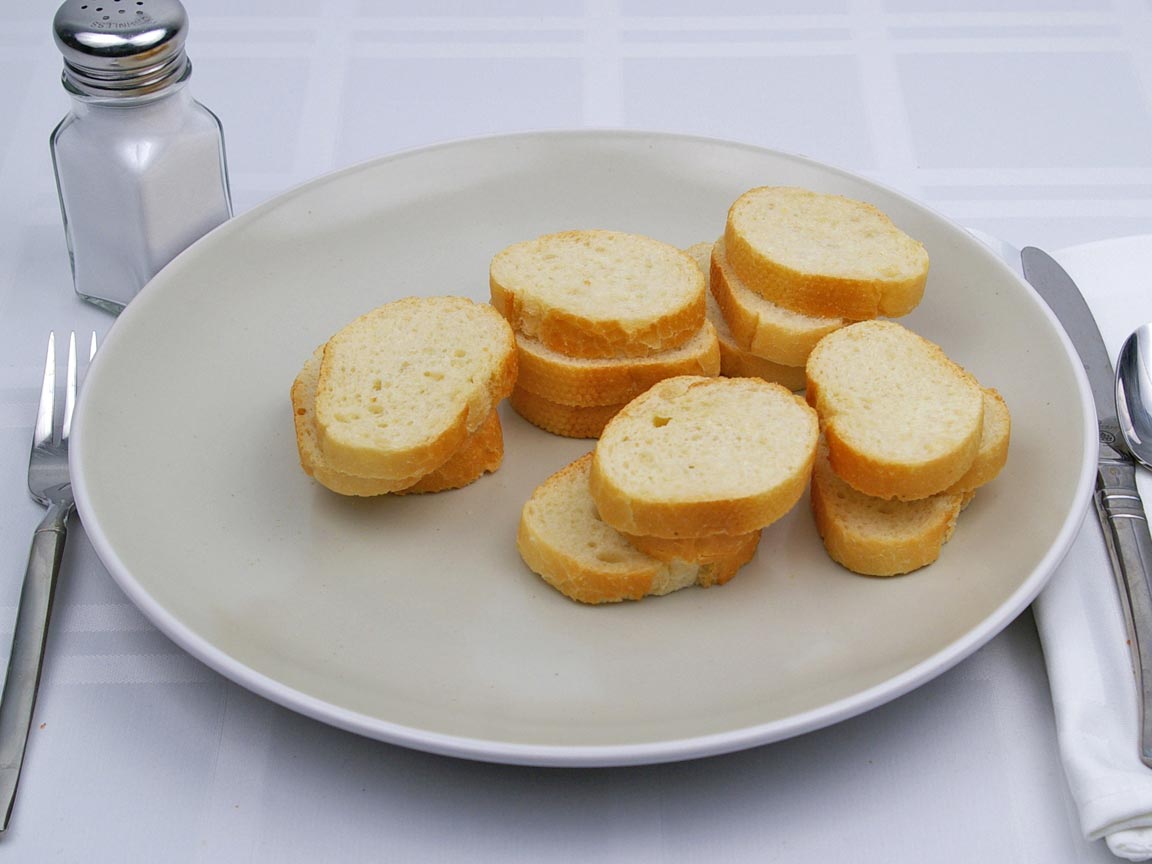 Calories in 15 slice(s) of French Baguette